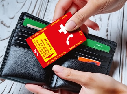 Notfallkarte im Kreditkartenformat mit App immer dabei